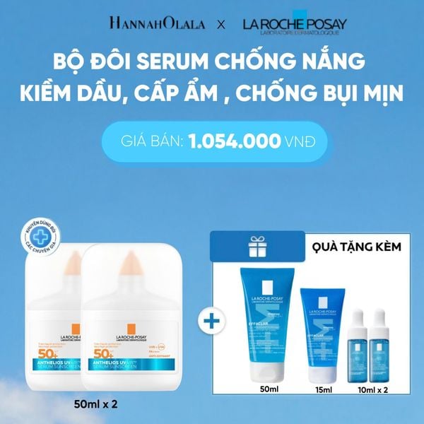  [MỚI] BỘ ĐÔI CHỐNG NẮNG DẠNG SERUM SIÊU MỎNG NHẸ KIỀM DẦU 16H CẤP ẨM 24H CHỐNG BỤI MỊN ANTHELIOS UVAIR SPF50+ 50ML DEAL 13: - B5 