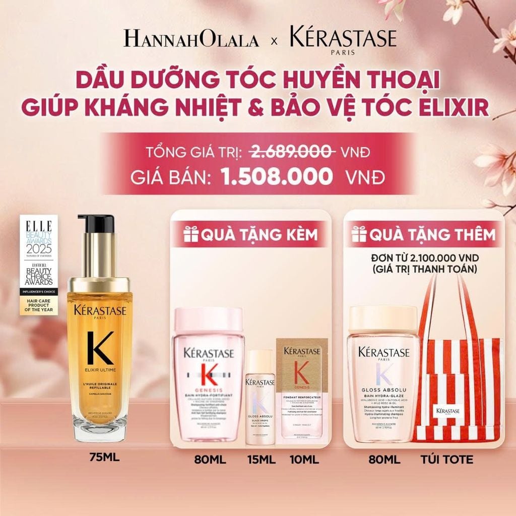  TINH DẦU DƯỠNG TÓC BÁN CHẠY NHẤT THẾ GIỚI ELIXIR ULTIME 75ML - A614 