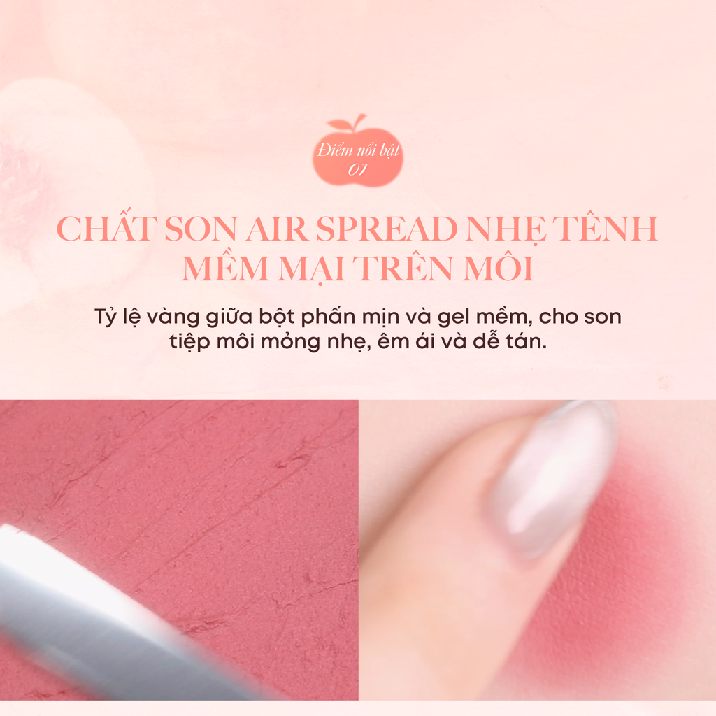  D238_DEAL 10 - SON KEM LÌ MILKTOUCH MỊN MÔI SPREAD FIT BLUR TINT 4G 