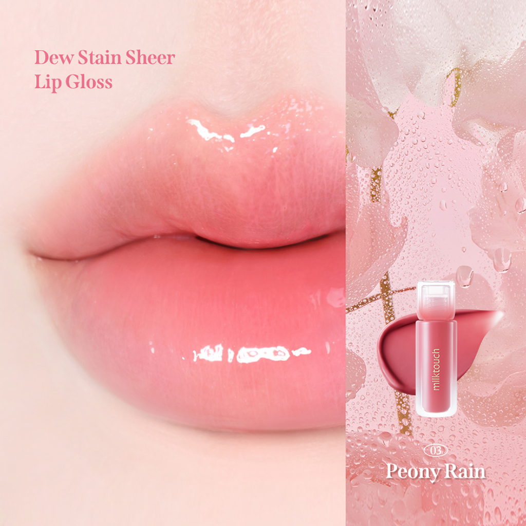  D254_DEAL 12 - SON BÓNG CÓ MÀU MILKTOUCH DEW STAIN SHEER LIP GLOSS 4G 