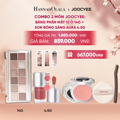  COMBO 2: BẢNG PHẤN MẮT 12 Ô + SON BÓNG AURA - A1352 