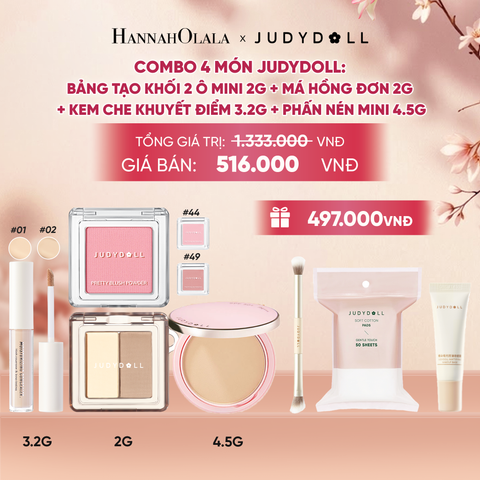  COMBO 4: CHE KHUYẾT ĐIỂM + MÁ HỒNG ĐƠN + BẢNG TẠO KHỐI MINI + PHẤN NÉN MINI - A1309 