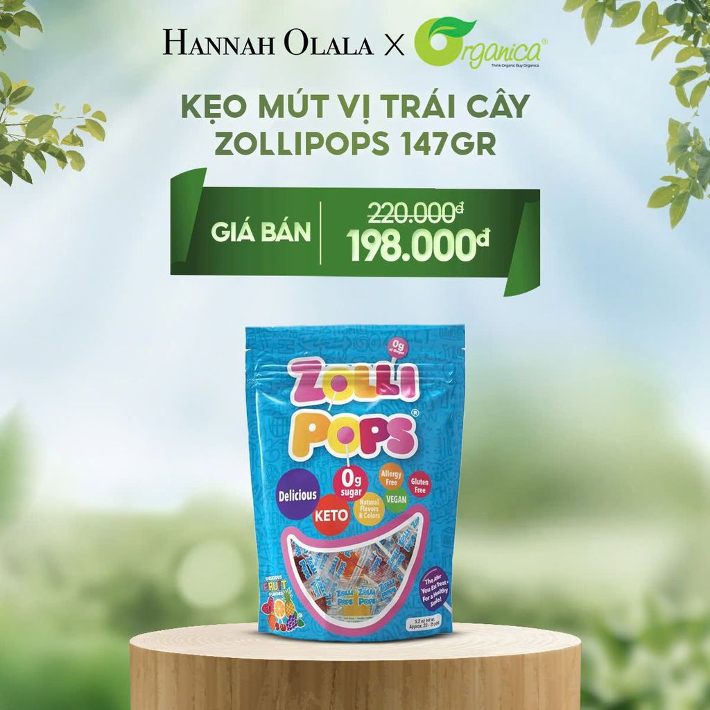  DEAL 24: KẸO MÚT VỊ TRÁI CÂY ZOLLIPOPS 147GR 
