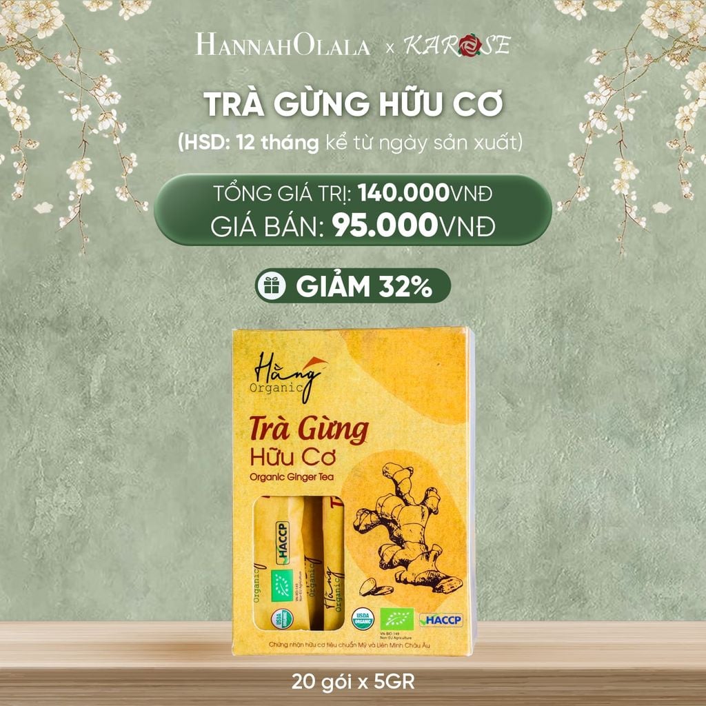  DEAL 1: TRÀ GỪNG HỮU CƠ 100GR (20 GÓI x 5GR) 