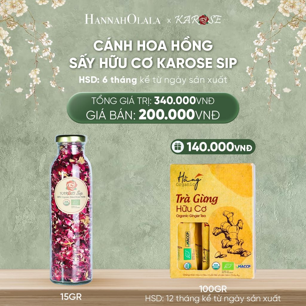  DEAL 2: CÁNH HOA HỒNG SẤY HỮU CƠ KAROSE SIP 15GR 