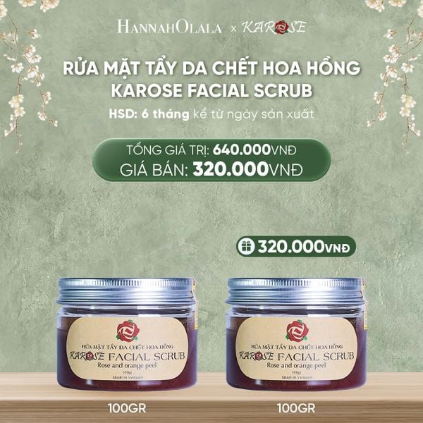  D442_DEAL 6: RỬA MẶT TẨY DA CHẾT HOA HỒNG KAROSE FACIAL SCRUB 100GR 
