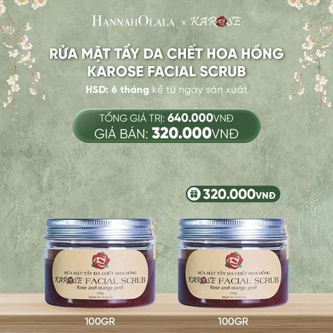 DEAL 6: RỬA MẶT TẨY DA CHẾT HOA HỒNG KAROSE FACIAL SCRUB 100GR 