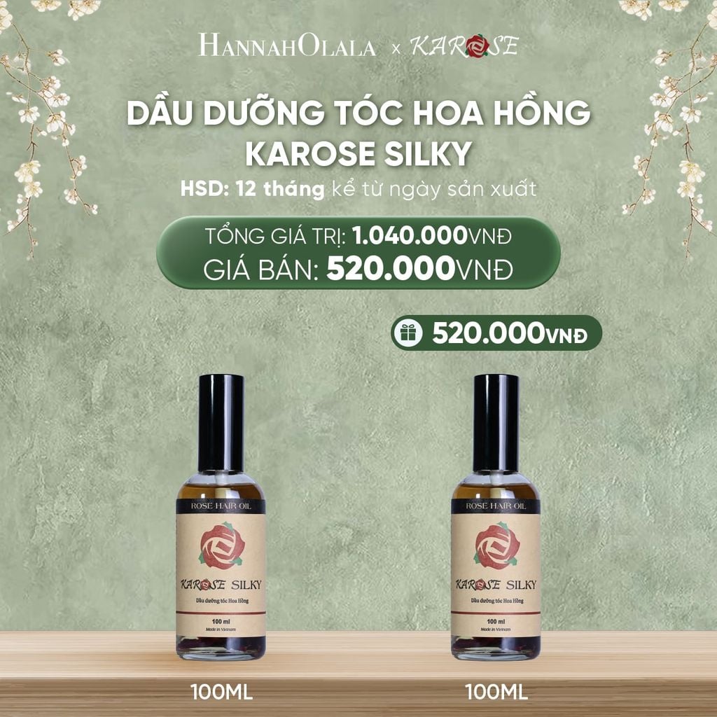  DEAL 20: DẦU DƯỠNG TÓC HOA HỒNG KAROSE SILKY 100ML 