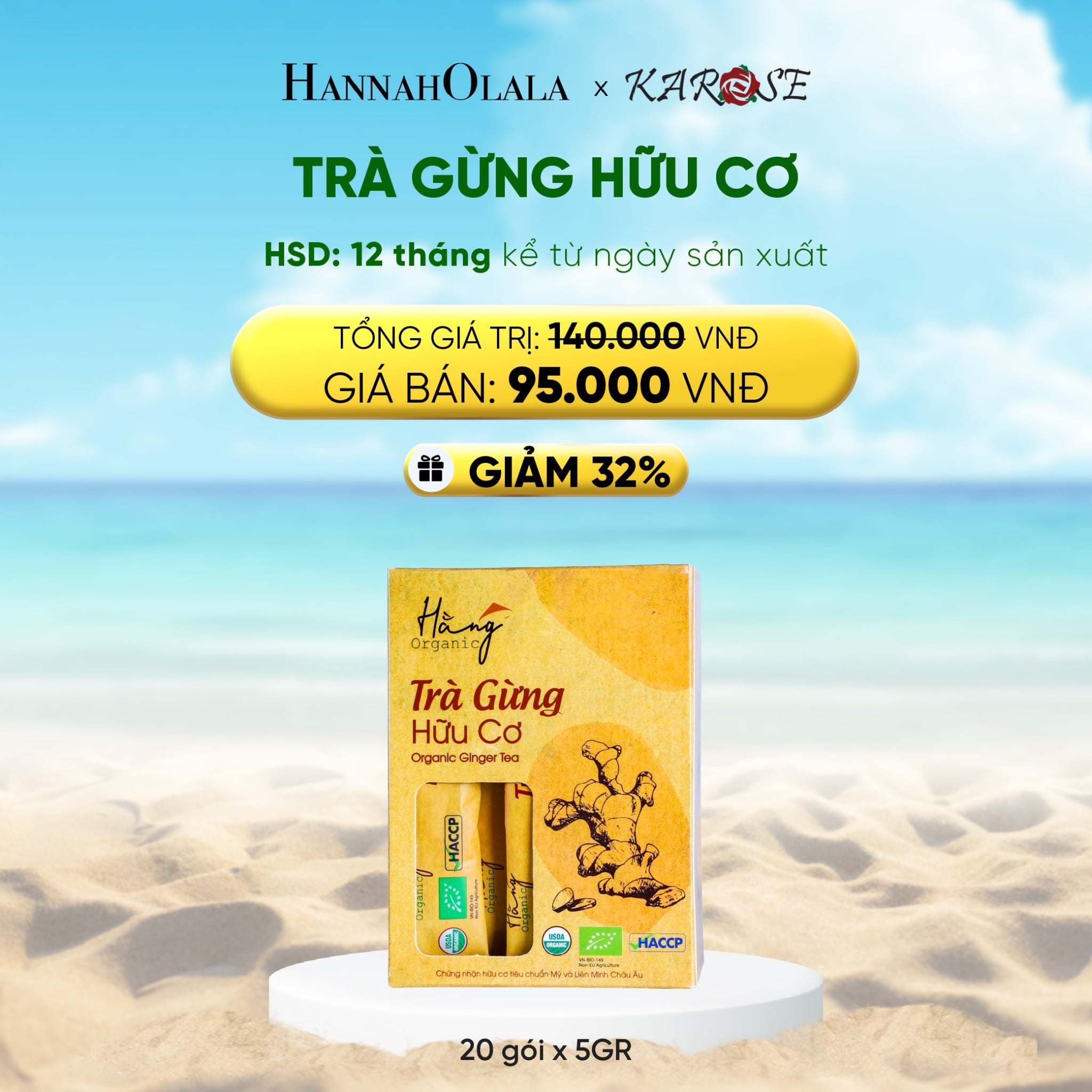 Trà Gừng Hữu Cơ 100g