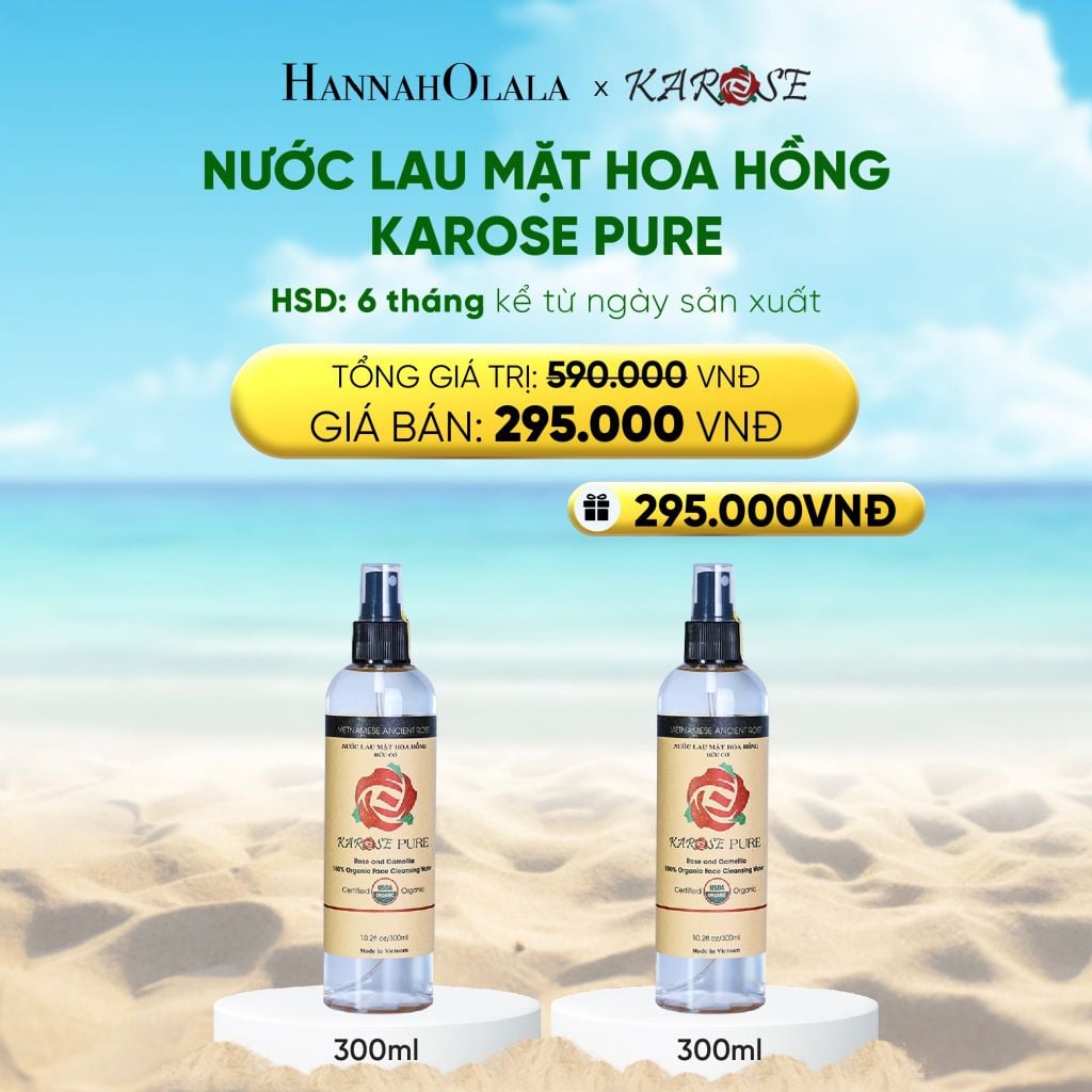  NƯỚC LAU MẶT HOA HỒNG KAROSE PURE 300ML 