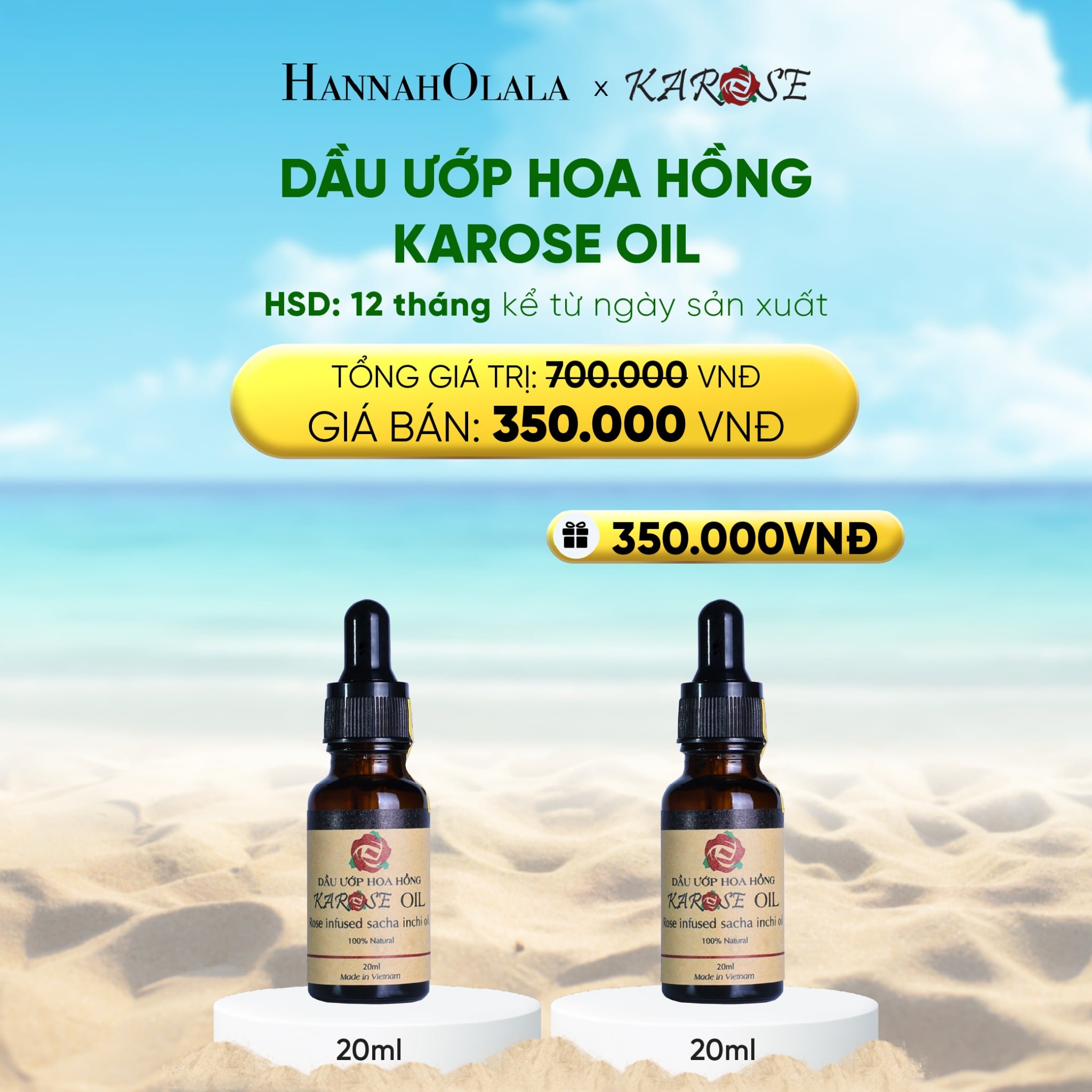 Dầu Ướp Hoa Hồng Karose Oil 20ml