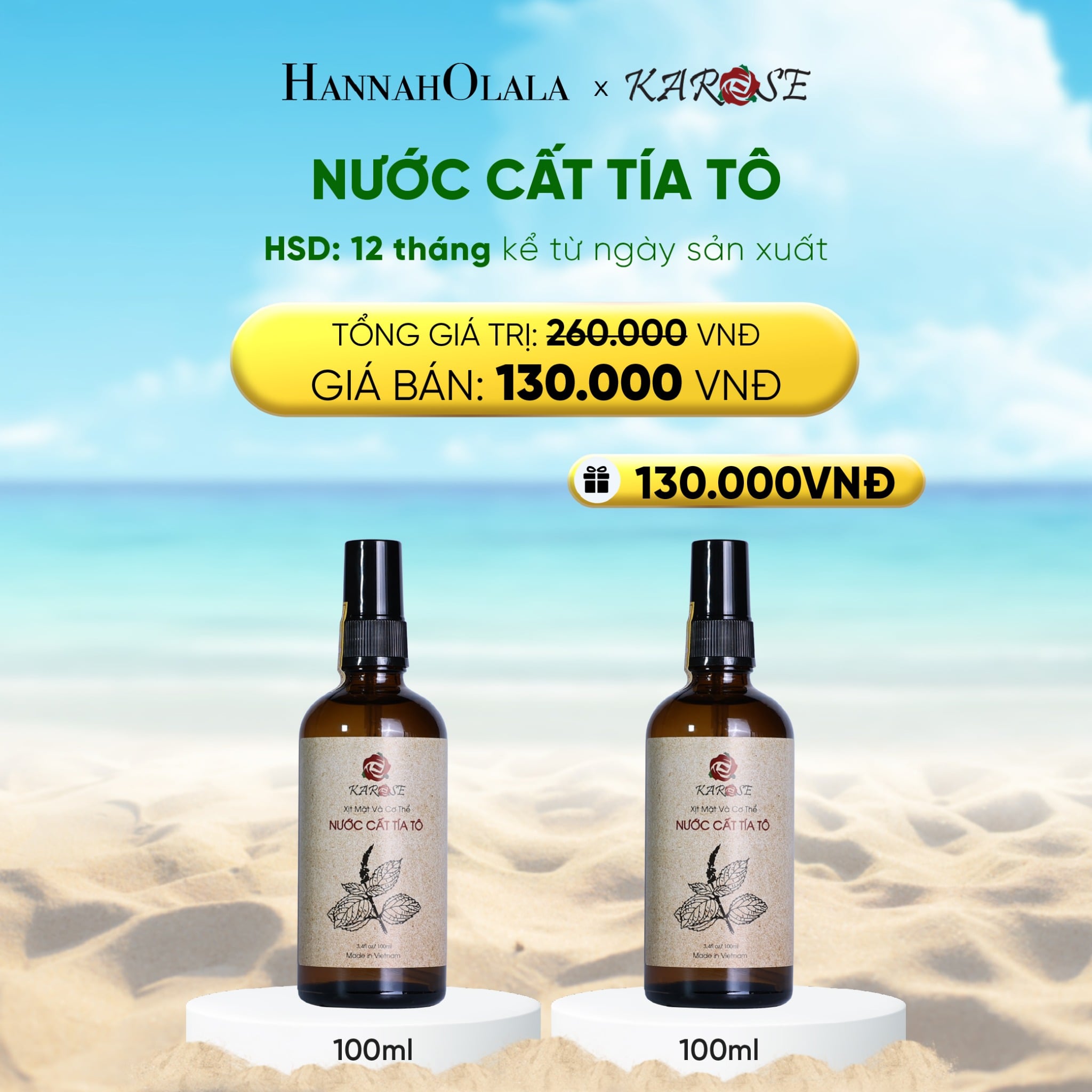 Nước Cất Tía Tô 100ml