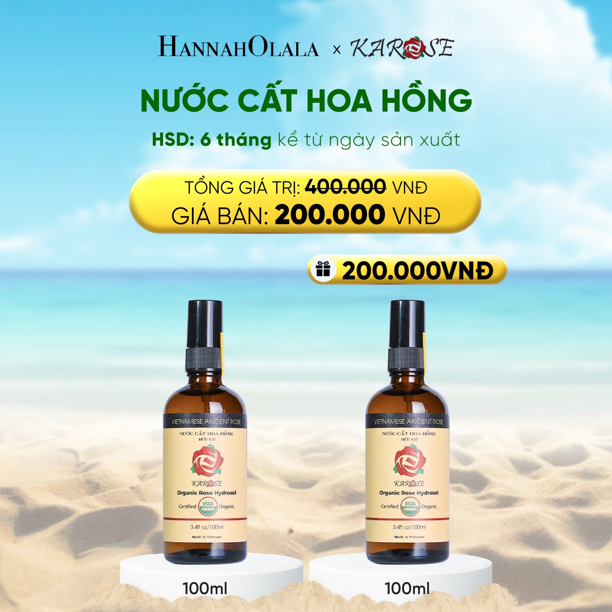 Nước Cất Hoa Hồng 100ml