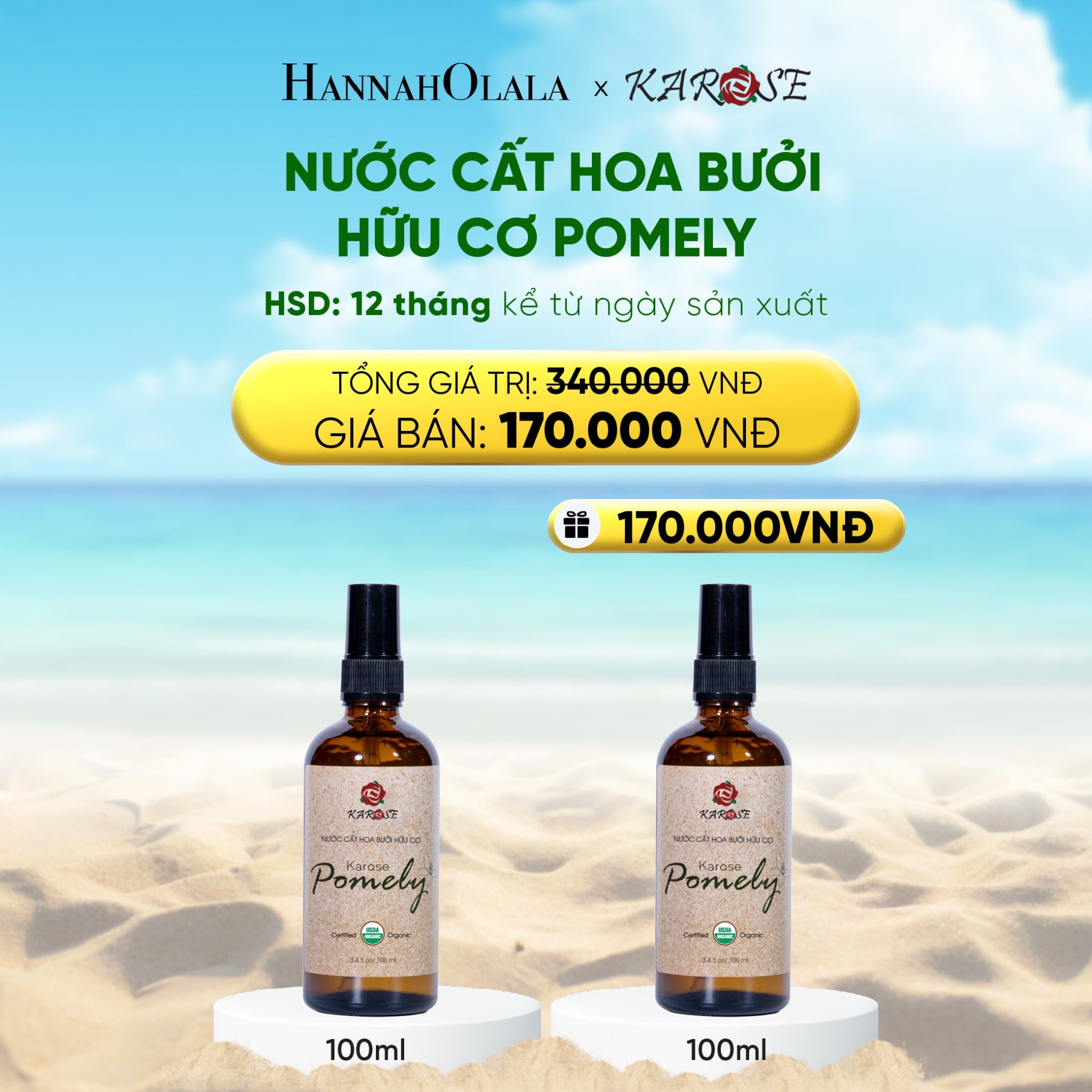 Nước Cất Hoa Bưởi POMELY 100ml