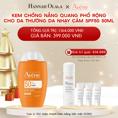  DEAL 1: KEM CHỐNG NẮNG QUANG PHỔ RỘNG CHO DA THƯỜNG DA NHẠY CẢM AVÈNE ULTRA FLUID INVISIBLE SPF50 