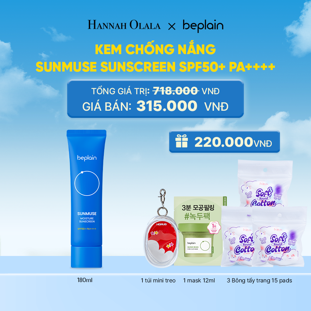  KEM CHỐNG NẮNG BEPLAIN SUNMUSE SUNSCREEN SPF50+ PA++++ 50ML PHÂN LOẠI BẤT KÌ_K155 