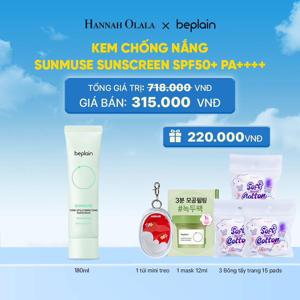  KEM CHỐNG NẮNG BEPLAIN SUNMUSE SUNSCREEN SPF50+ PA++++ 50ML PHÂN LOẠI BẤT KÌ_K155 