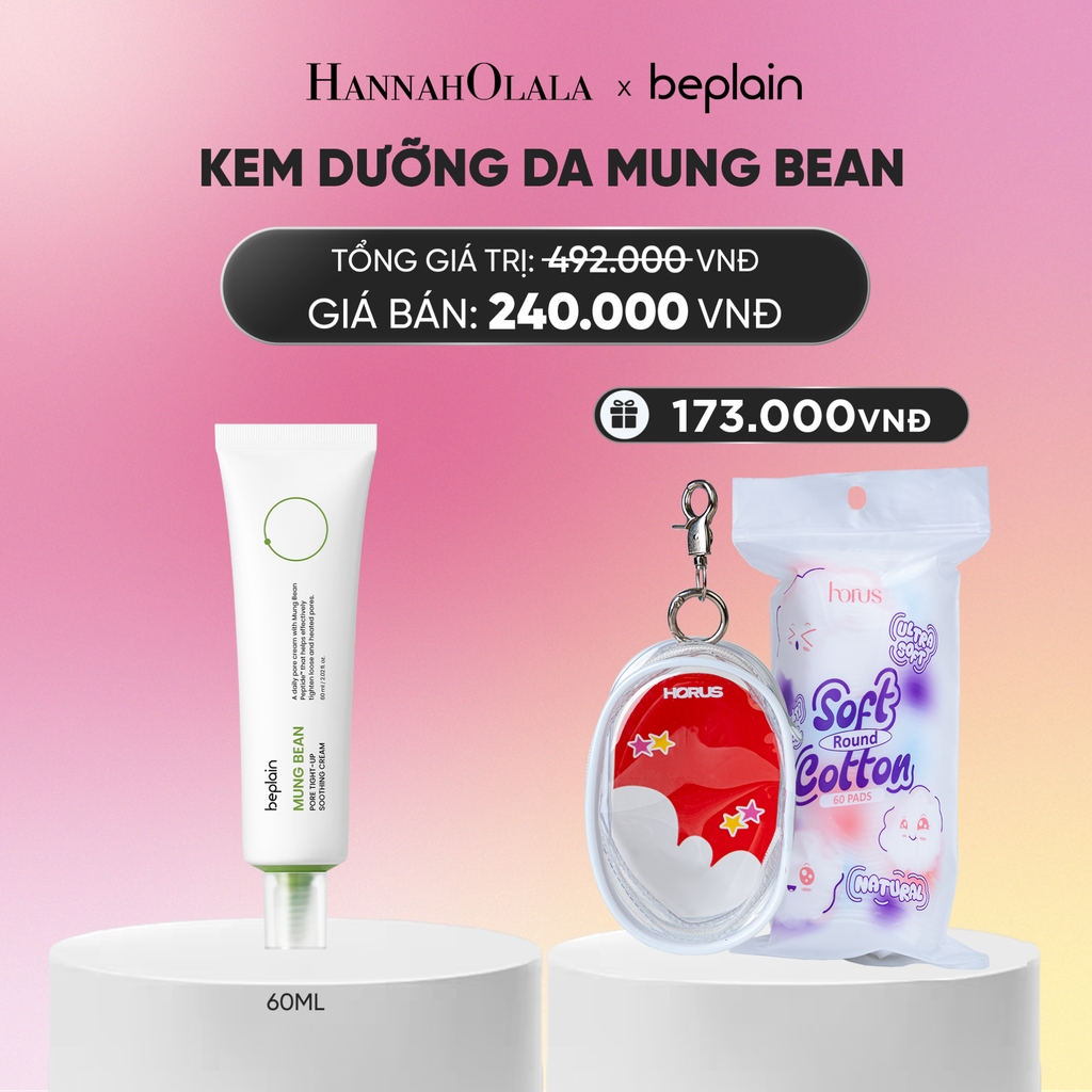  BEPLAIN KEM DƯỠNG DA MUNG BEAN PORE TIGHT-UP SOOTHING CREAM 60ML_A2153 