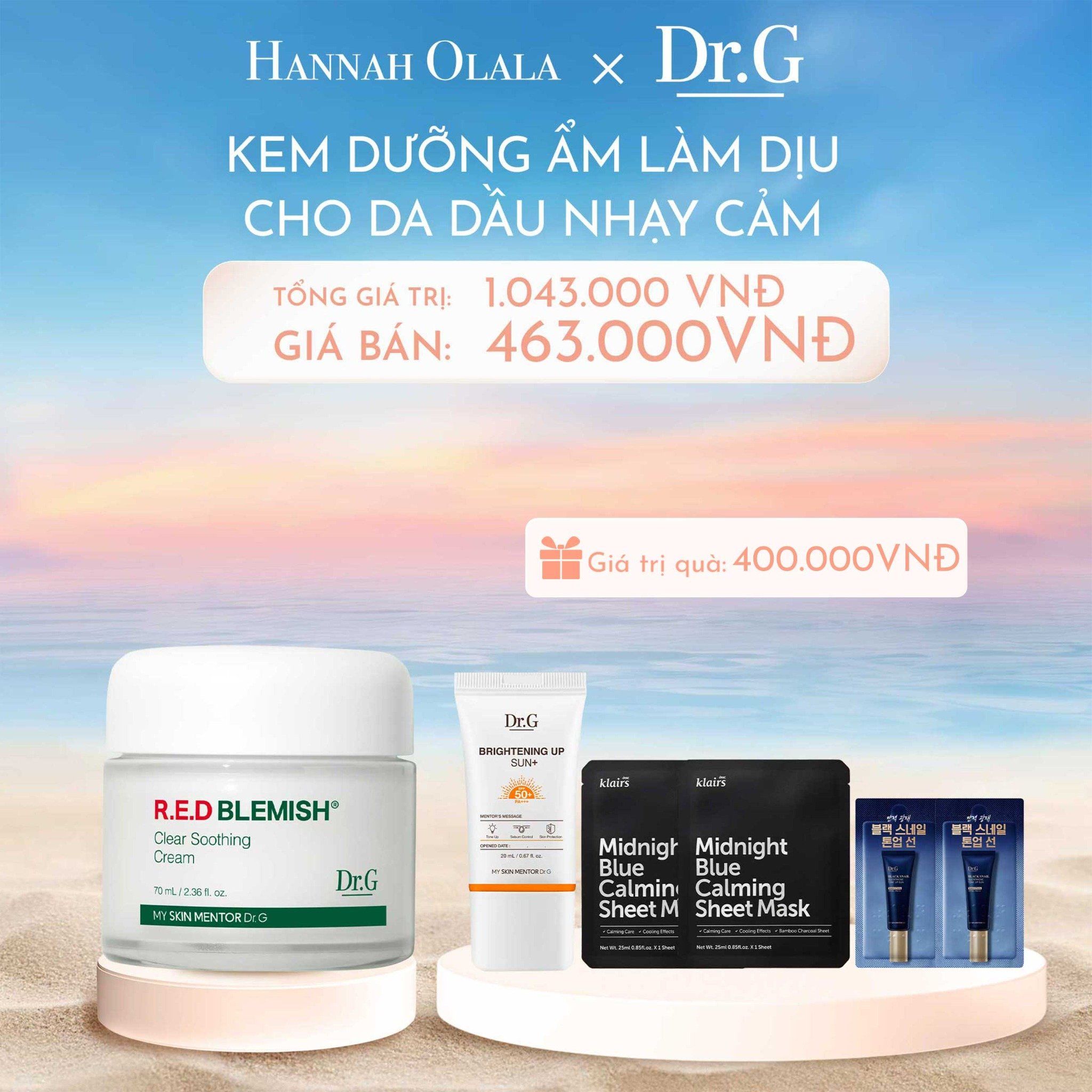  C223_DEAL 1:  KEM DƯỠNG ẨM PHỤC HỒI DR.G CLEAR SOOTHING CREAM 70ML TẶNG KÈM 1 KEM CHỐNG NẮNG BRIGHTENING UP SUN+ 20ML 