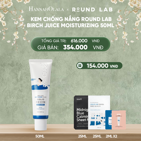  DEAL 2: KEM CHỐNG NẮNG ROUND LAB BIRCH JUICE MOISTURIZING 50ML BẢO VỆ DA QUANG PHỔ RỘNG 