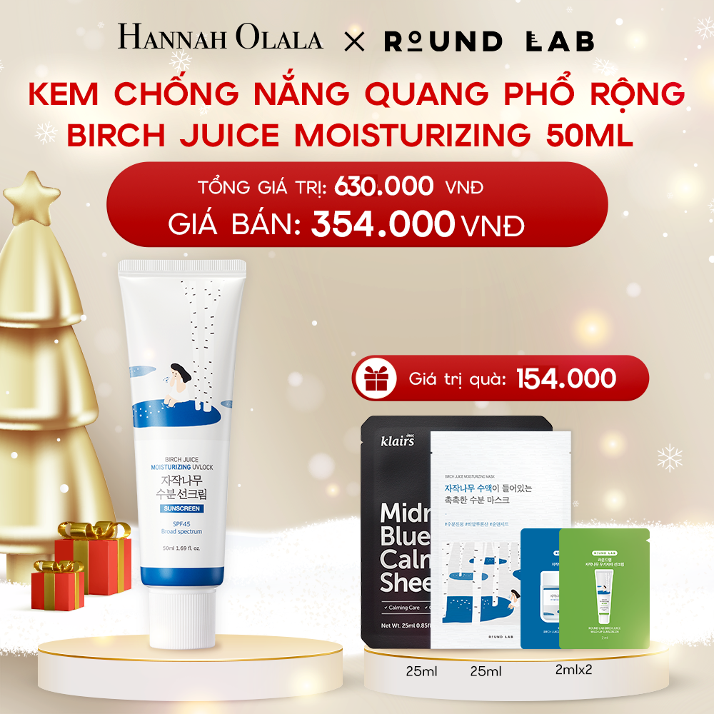  DEAL 2: KEM CHỐNG NẮNG ROUND LAB BIRCH JUICE MOISTURIZING 50ML BẢO VỆ DA QUANG PHỔ RỘNG 