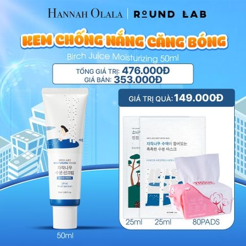  M57_DEAL 3: KEM CHỐNG NẮNG ROUND LAB BIRCH JUICE MOISTURIZING 50ML BẢO VỆ DA QUANG PHỔ RỘNG 