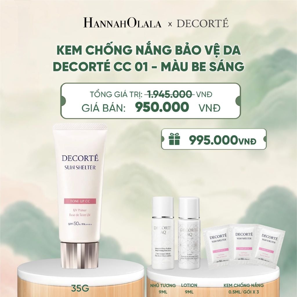  KEM CHỐNG NẮNG HIỆU CHỈNH TONE DA DECORTÉ SUN SHELTER - A487 