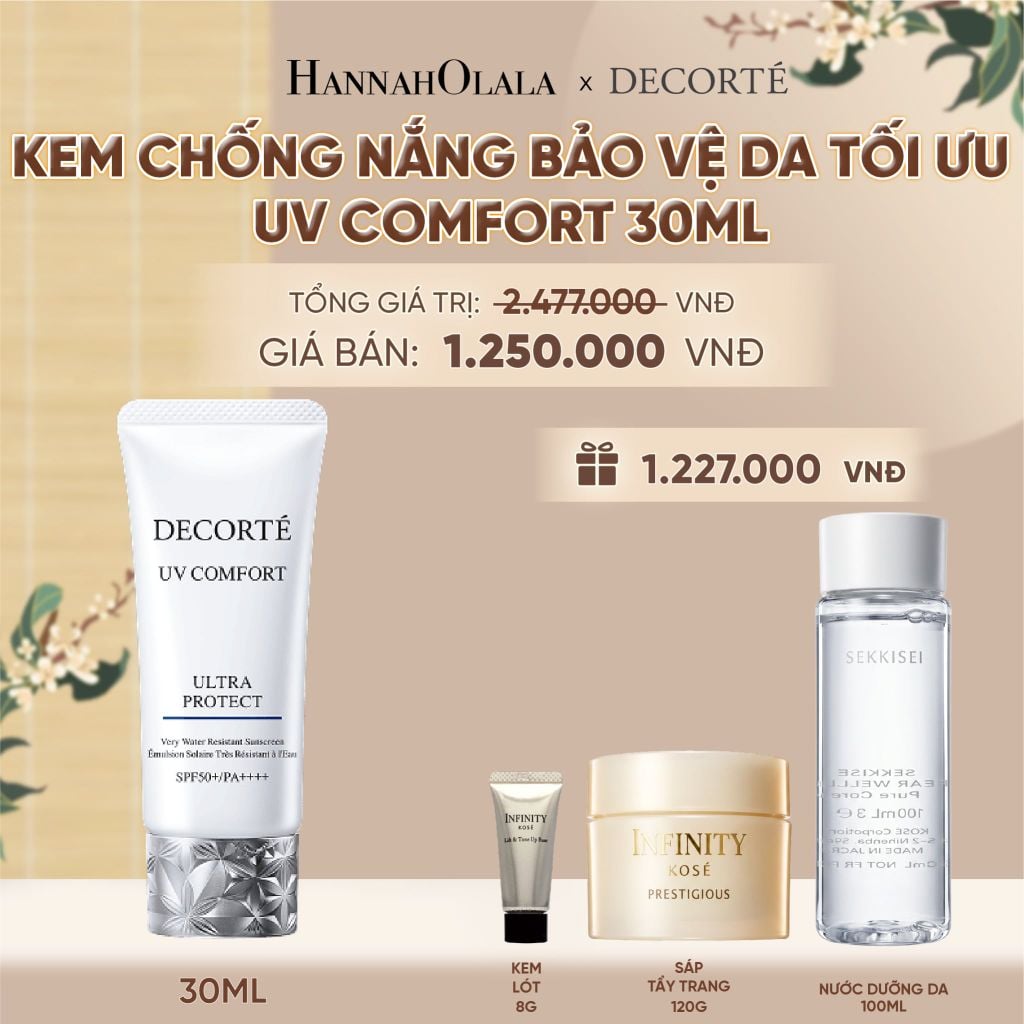  KEM CHỐNG NẮNG DECORTÉ UV COMFORT _ KHÔNG NÂNG TÔNG - A400 