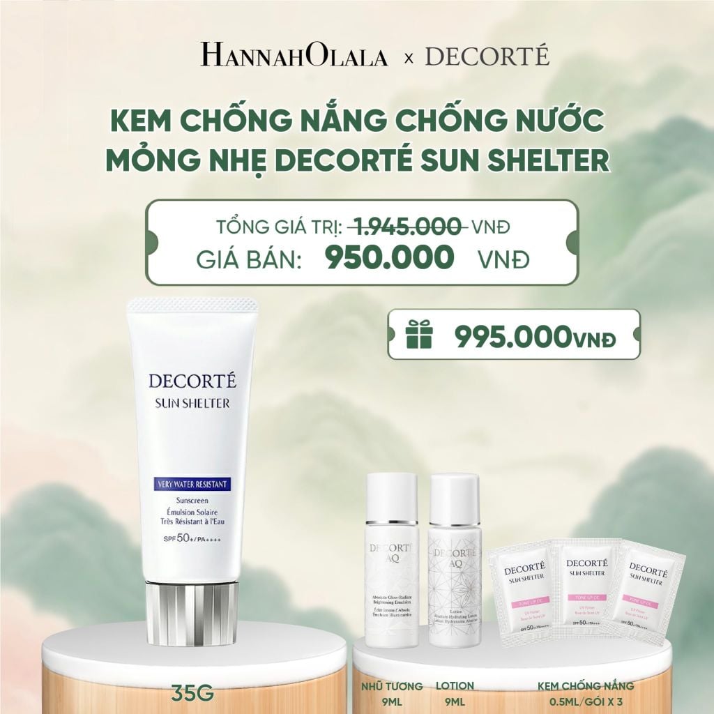  KEM CHỐNG NẮNG DECORTÉ SUN SHELTER _ KHÔNG NÂNG TÔNG - A484 