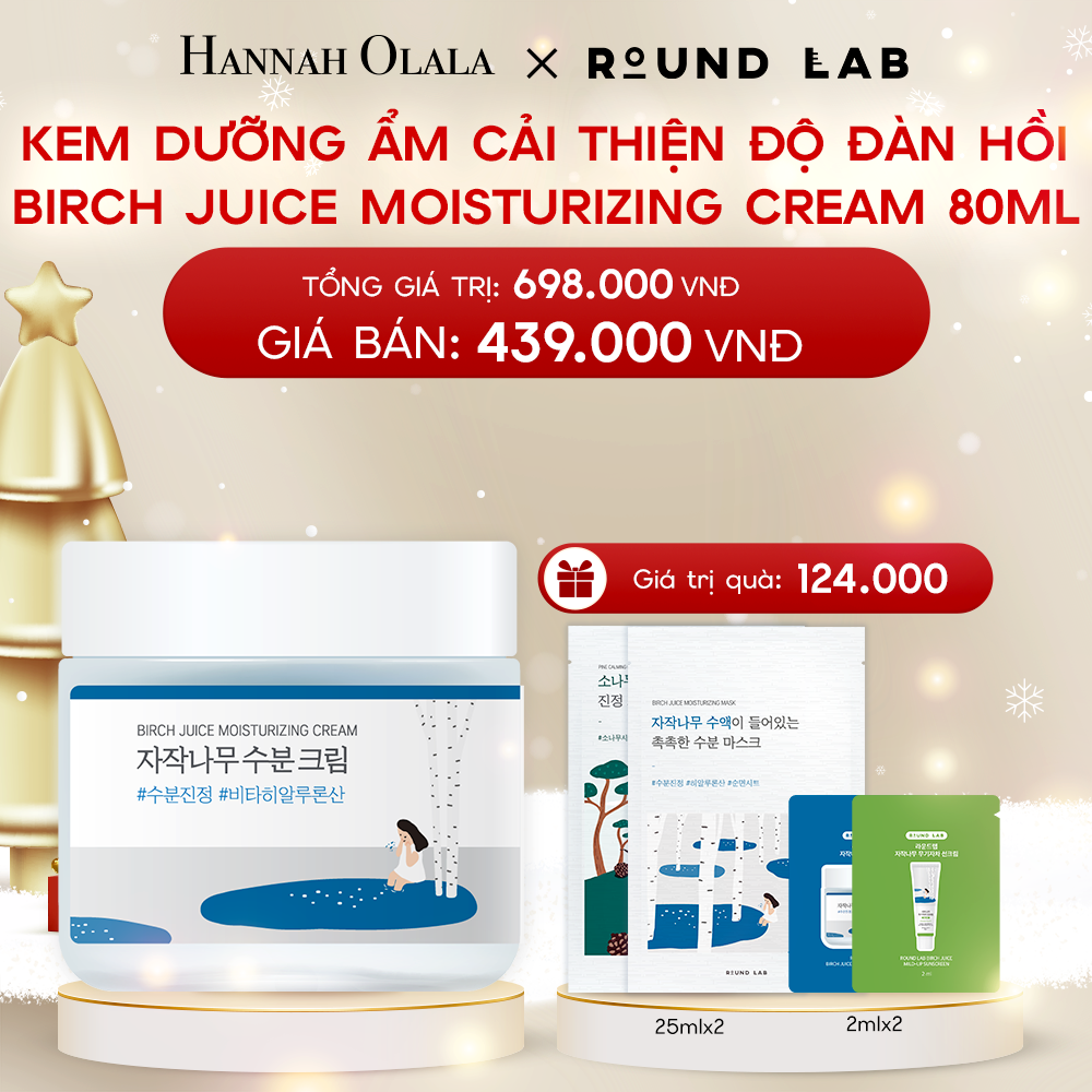  DEAL 4: KEM DƯỠNG DA ROUND LAB BIRCH JUICE MOISTURIZING CREAM 80ML DƯỠNG ẨM CẢI THIỆN ĐỘ ĐÀN HỒI DA 