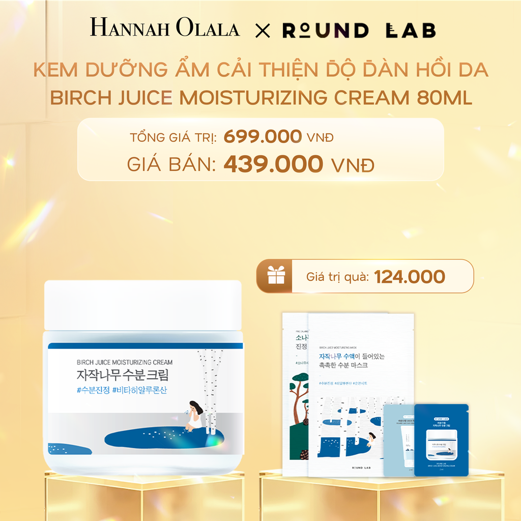  C972_DEAL 4: KEM DƯỠNG DA ROUND LAB BIRCH JUICE MOISTURIZING CREAM 80ML DƯỠNG ẨM CẢI THIỆN ĐỘ ĐÀN HỒI DA 
