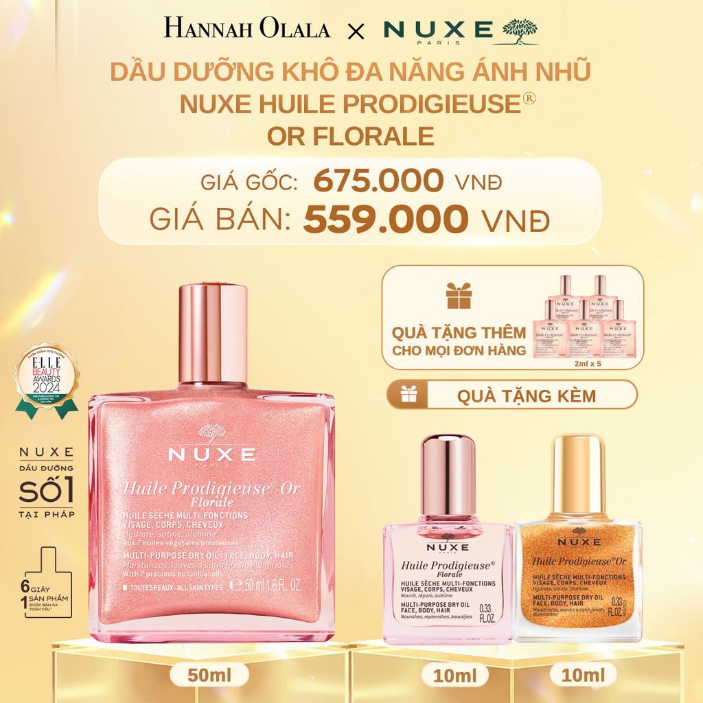  C710_DEAL 4: DẦU DƯỠNG KHÔ ĐA NĂNG ÁNH NHŨ NUXE HUILE PRODIGIEUSE SHIMMERING DRY OIL 50ML (CHỌN HƯƠNG) 