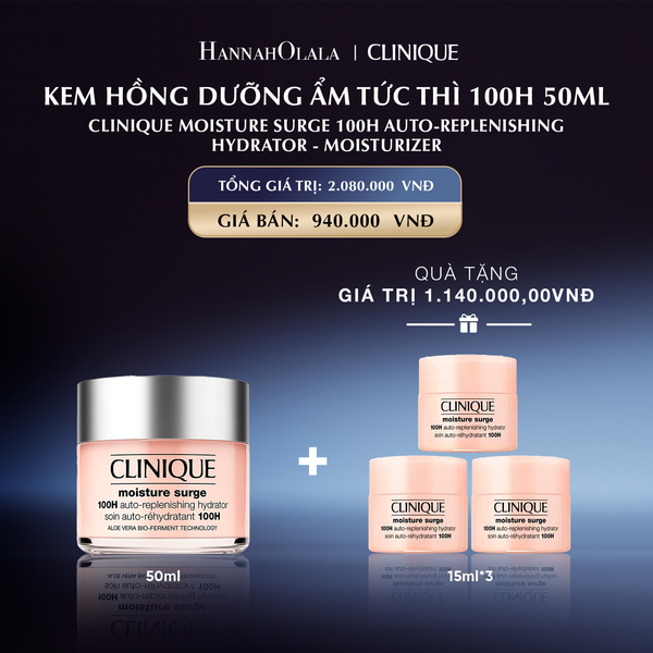  KEM HỒNG DƯỠNG ẨM TỨC THÌ 100H CLINIQUE MOISTURE SURGE 100H AUTO-REPLENISHING HYDRATOR - MOISTURIZER 50ML 