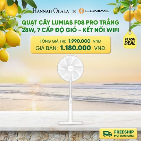  QUẠT CÂY LUMIAS F08 PRO TRẮNG - 28W, 7 CẤP ĐỘ GIÓ - KẾT NỐI WIFI DEAL 11: 