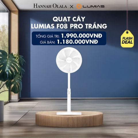  QUẠT CÂY LUMIAS F08 PRO TRẮNG - 28W, 7 CẤP ĐỘ GIÓ - KẾT NỐI WIFI - DEAL 11 