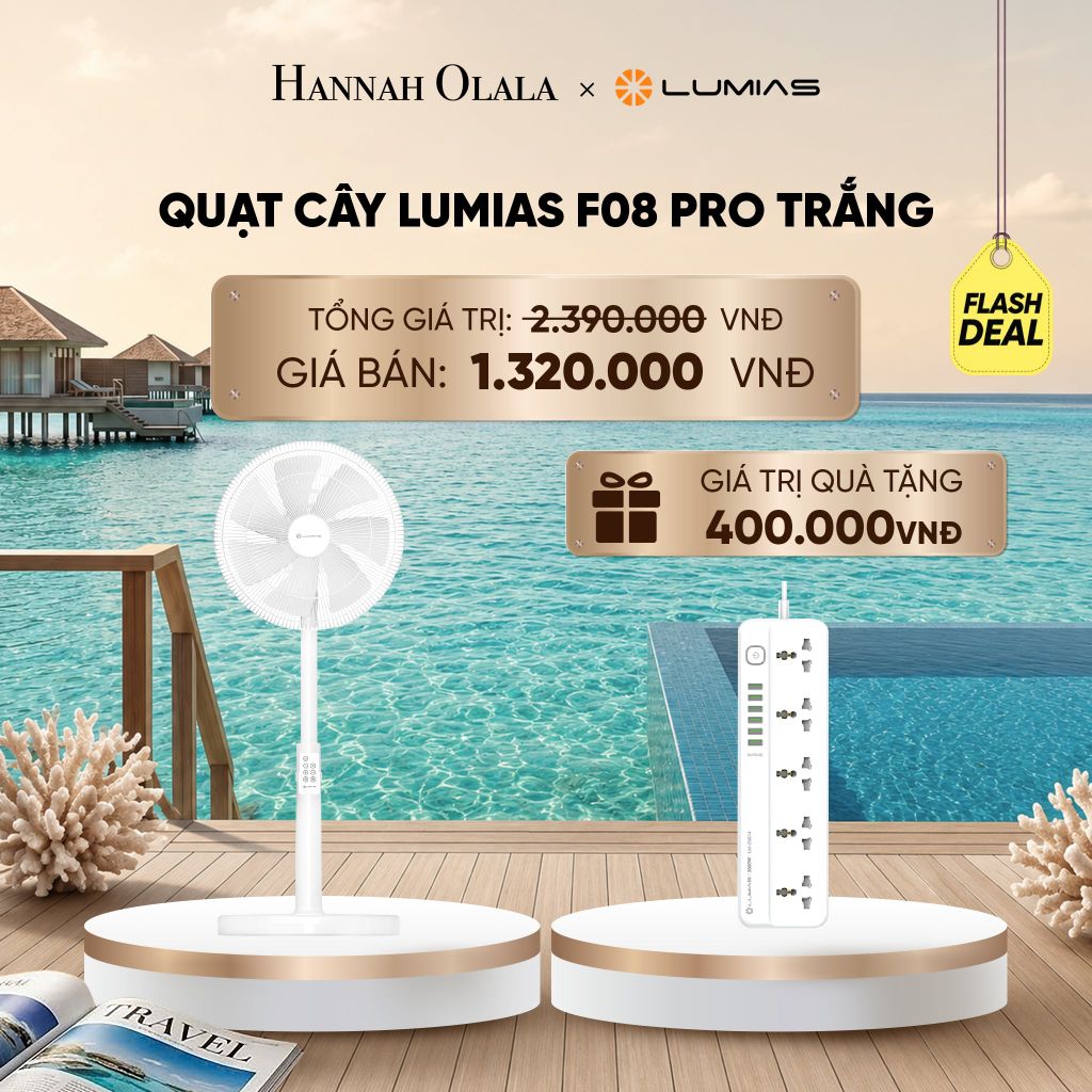  QUẠT CÂY LUMIAS F08 PRO TRẮNG - 28W, 7 CẤP ĐỘ GIÓ - KẾT NỐI WIFI - DEAL 14_ D1594 