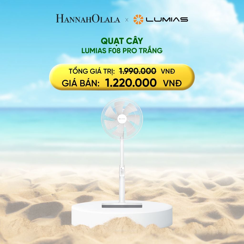  DEAL 16: QUẠT CÂY LUMIAS F08 PRO TRẮNG - 28W, 7 CẤP ĐỘ GIÓ - KẾT NỐI WIFI 