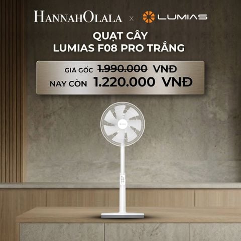  DEAL 20: QUẠT CÂY LUMIAS F08 PRO TRẮNG - 28W, 7 CẤP ĐỘ GIÓ - KẾT NỐI WIFI 