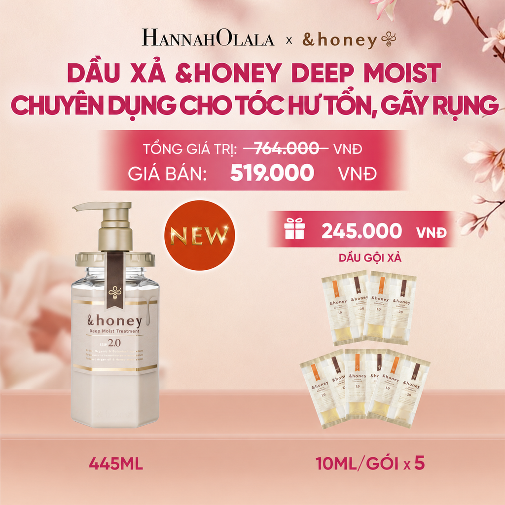  [NEW] DẦU XẢ &HONEY DEEP MOIST CẤP ẨM CHUYÊN SÂU CHUYÊN DỤNG CHO TÓC HƯ TỔN, GÃY RỤNG - A732 