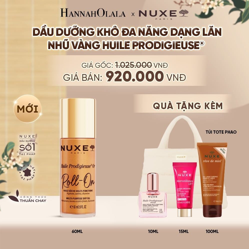  DẦU DƯỠNG KHÔ ĐA NĂNG DẠNG LĂN NUXE HUILE PRODIGIEUSE® ROLL-ON 60ML (CHỌN HƯƠNG) - A5062 