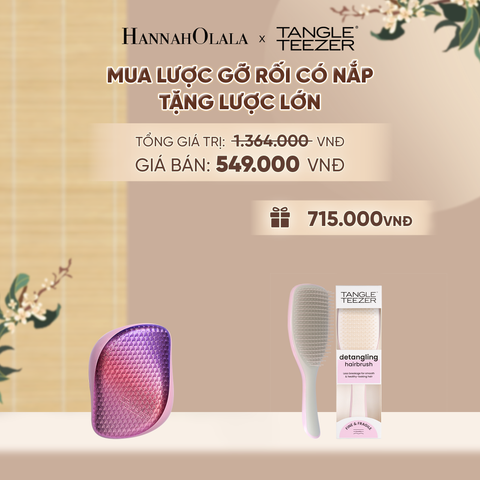  LƯỢC CHẢI GỠ RỐI TÓC ƯỚT CÓ NẮP ĐẬY TIỆN LỢI NÀNG TIÊN CÁ TẶNG LƯỢC GỠ RỐI TÓC ƯỚT LỚN MÀU HỒNG XÁM - A2447 