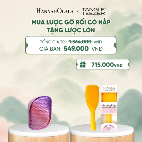  LƯỢC CHẢI GỠ RỐI TÓC ƯỚT CÓ NẮP ĐẬY TIỆN LỢI NÀNG TIÊN CÁ TẶNG LƯỢC GỠ RỐI TÓC ƯỚT LỚN MÀU HỒNG XÁM - A437 