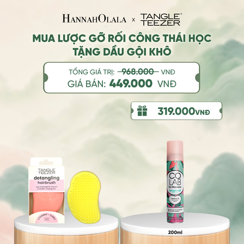  LƯỢC CHẢI GỠ RỐI TÓC ƯỚT CÔNG THÁI HỌC MÀU HỒNG VÀNG TẶNG DẦU GỘI KHÔ COLAB HƯƠNG TRÁI CÂY NHIỆT ĐỚI (KHÔNG ĐỂ LẠI VỆ TRẮNG, SẠCH TÓC TỨC THÌ) - A439 