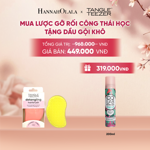  LƯỢC CHẢI GỠ RỐI TÓC ƯỚT CÔNG THÁI HỌC MÀU HỒNG VÀNG TẶNG DẦU GỘI KHÔ COLAB HƯƠNG TRÁI CÂY NHIỆT ĐỚI (KHÔNG ĐỂ LẠI VỆ TRẮNG, SẠCH TÓC TỨC THÌ) 