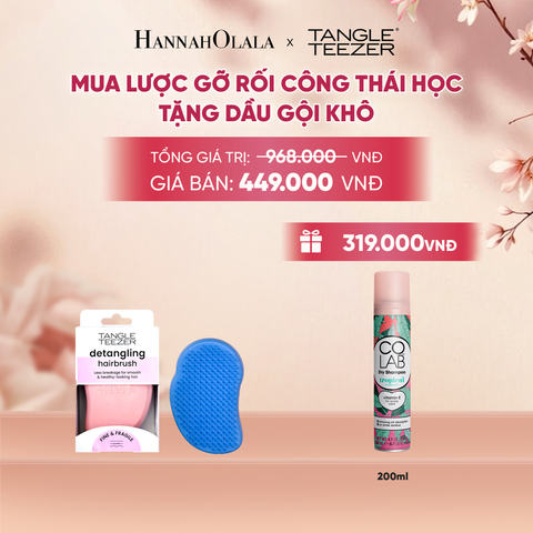  LƯỢC CHẢI GỠ RỐI TÓC ƯỚT CÔNG THÁI HỌC MÀU XANH CORAL TẶNG DẦU GỘI KHÔ COLAB HƯƠNG TRÁI CÂY NHIỆT ĐỚI (KHÔNG ĐỂ LẠI VỆ TRẮNG, SẠCH TÓC TỨC THÌ) 