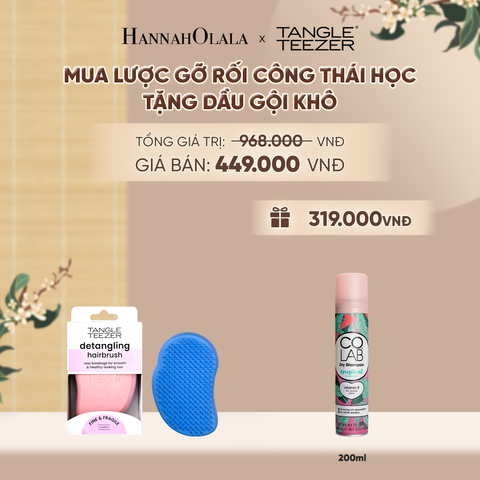  LƯỢC CHẢI GỠ RỐI TÓC ƯỚT CÔNG THÁI HỌC MÀU XANH TẶNG DẦU GỘI KHÔ COLAB HƯƠNG TRÁI CÂY NHIỆT ĐỚI (KHÔNG ĐỂ LẠI VỆ TRẮNG, SẠCH TÓC TỨC THÌ) - A2448 