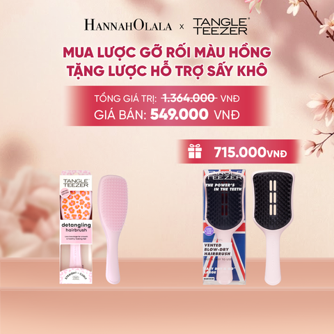  LƯỢC CHẢI GỠ RỐI TÓC ƯỚT MÀU HỒNG HOẠ TIẾT TẶNG LƯỢC GỠ RỐI HỖ TRỢ SẤY NHANH LỚN MÀU ĐEN HỒNG 