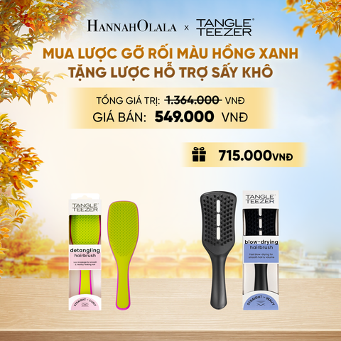  LƯỢC CHẢI GỠ RỐI TÓC ƯỚT MÀU HỒNG XANH DOPAMINE TẶNG 01 LƯỢC GỠ RỐI HỖ TRỢ SẤY NHANH LỚN MÀU ĐEN - E1229 