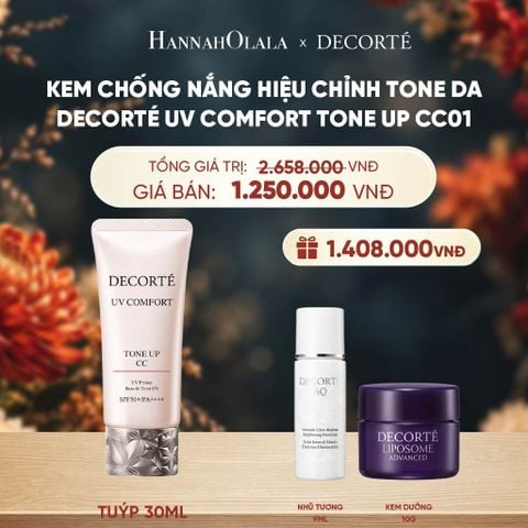  KEM CHỐNG NẮNG HIỆU CHỈNH TONE DA DECORTÉ UV COMFORT TONE UP NÂNG TÔNG - A495 