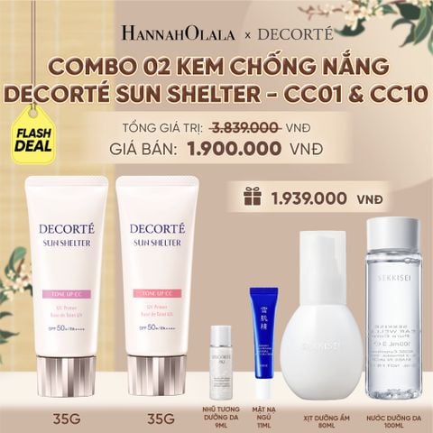  [FLASH DEAL] COMBO 02 KEM CHỐNG NẮNG HIỆU CHỈNH TONE DA DECORTÉ SUN SHELTER - A417 